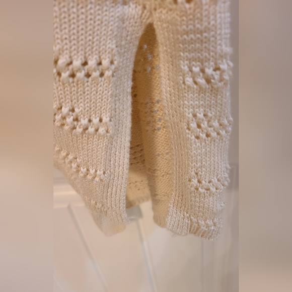 JM Collection Cream Open Front Cardigan - Picture 5 of 6